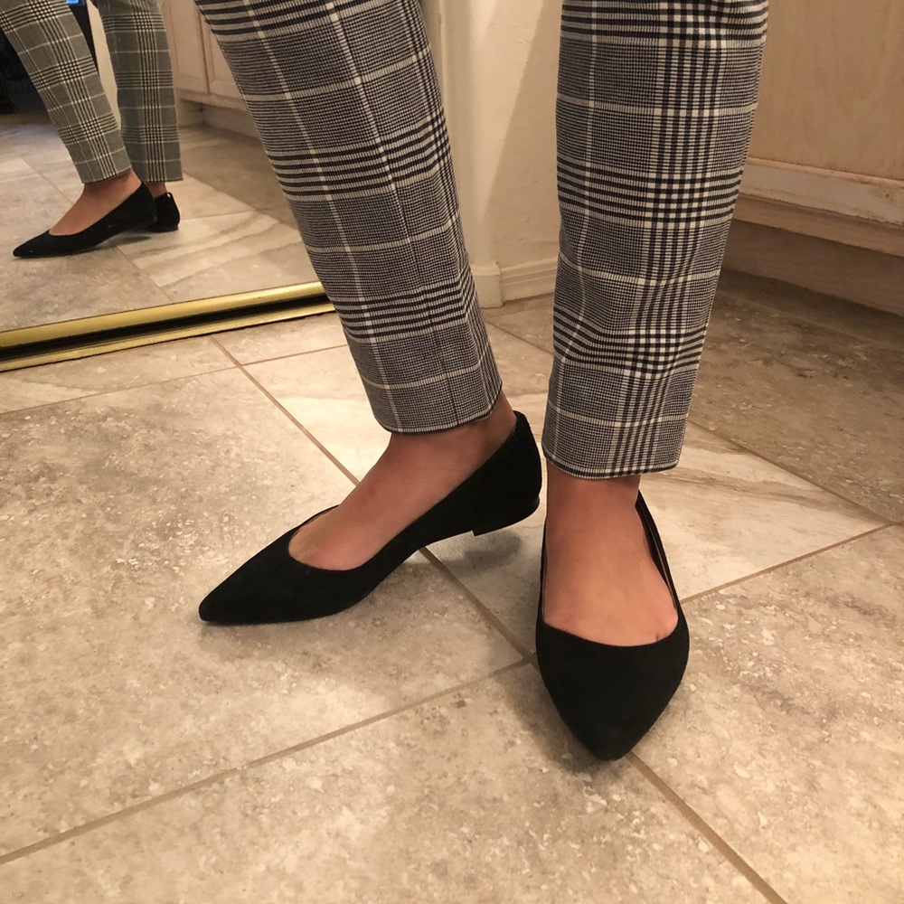 Sam Edelman suede black point toe flats